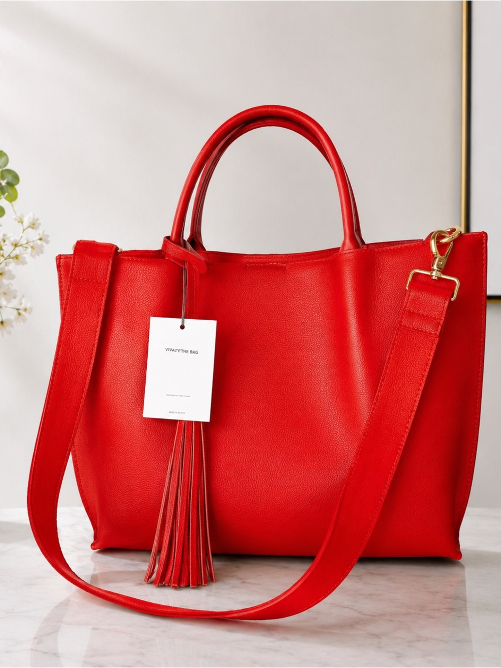 𝅺co-lab Christopher Kon spice Red Leather Handbag.NWT